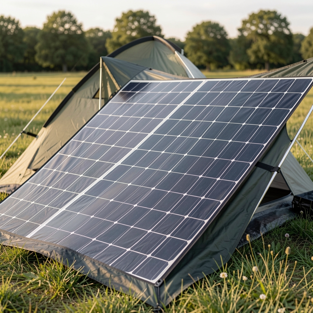 ALLPOWERS 60W esnek CIGS solar panel çadır üzerine serilmiş