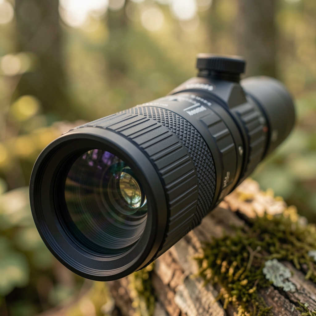Kompakt outdoor dürbün ve optik lens detayı doğa gözlemi için